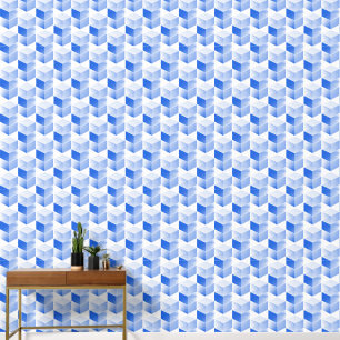 Elegant Abstract Blue Grey White Small Cubed Art Wallpaper