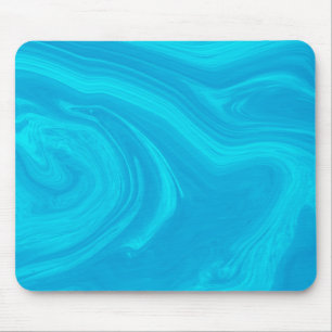 Elegant Abstract Blue Liquid Marble Artwork Mouse Mat