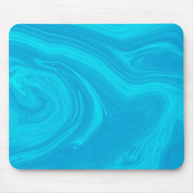 Elegant Abstract Blue Liquid Marble Artwork | Mouse Mat (Front)
