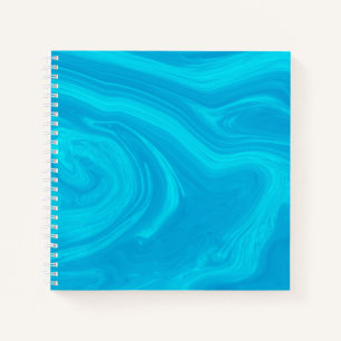 Elegant Abstract Blue Liquid Marble Artwork Notebook