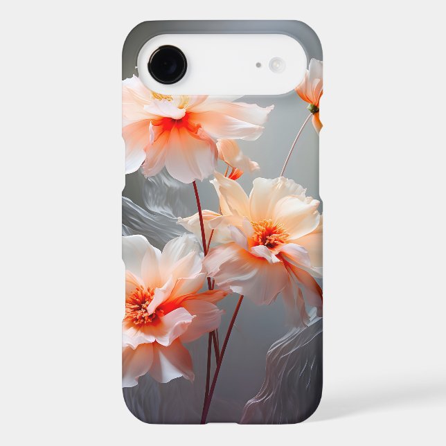 Elegant Abstract Blush Flower Misty Flow (Back)