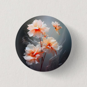 Elegant Abstract Blush Flower Misty Flow 3 Cm Round Badge