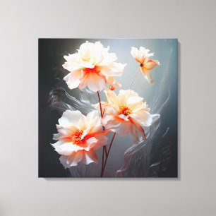 Elegant Abstract Blush Flower Misty Flow Canvas Print