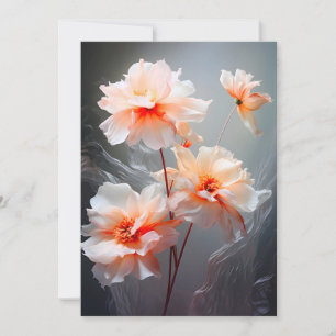 Elegant Abstract Blush Flower Misty Flow Holiday Card
