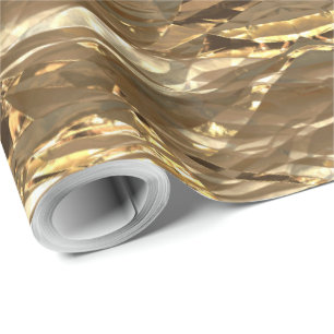 Elegant Abstract Brown Gold Look Festive Wrapping Paper