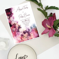 Elegant Abstract Burgundy Pink Floral Wedding