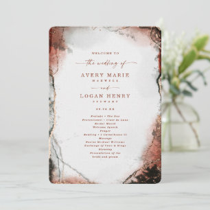 Elegant Abstract Burnt Orange Wedding Ceremony Programme