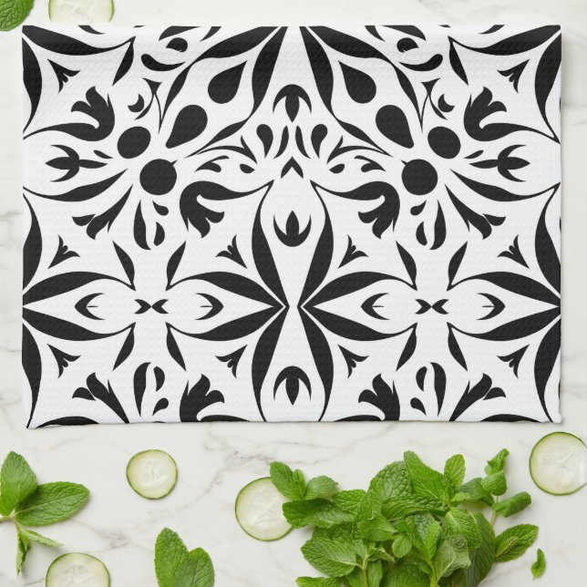 Elegant abstract classy tea towel (Folded)