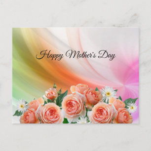 Elegant,Abstract,Colourful Lines,Roses Postcard