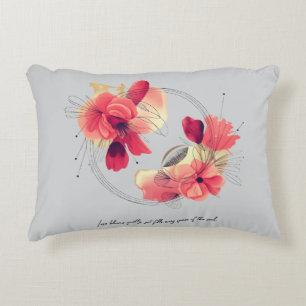 Elegant Abstract Coral Floral Art Decorative Cushion