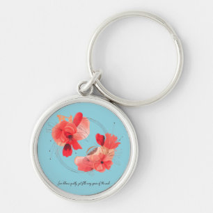 Elegant Abstract Coral Floral Art  Key Ring