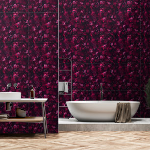 Elegant Abstract Dark Burgundy Floral Wallpaper