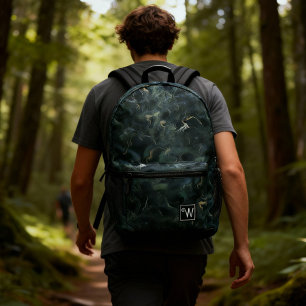 Elegant Abstract Dark Green  Tie Dye Pattern Printed Backpack