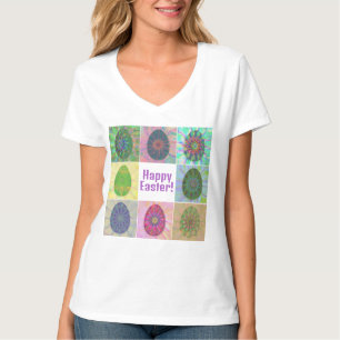 Elegant Abstract Decorative Colourful Eggs Collage T-Shirt