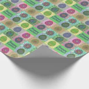 Elegant Abstract Decorative Colourful Eggs Collage Wrapping Paper