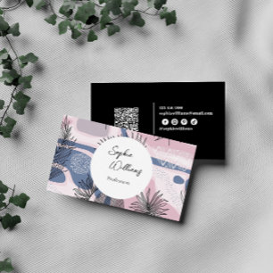 Elegant Abstract design with QR Code Business Card
