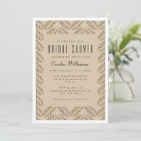 Elegant Abstract Dots Beige Black Bridal Shower