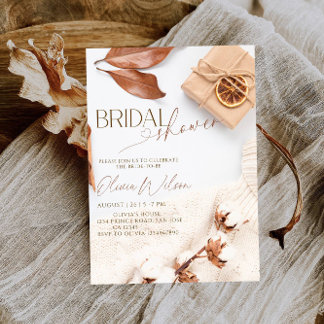 Elegant Abstract Fall Bridal Shower Party Invitation