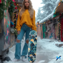 Elegant Abstract Fan Pattern in Contemporary Blue