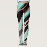 elegant abstract faux rose gold black grey mint leggings<br><div class="desc">Modern and stylish design representing faux rose gold,  black,  grey and mint geometric figures.</div>