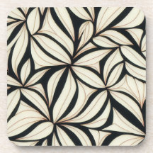 Elegant Abstract Floral Coaster Set