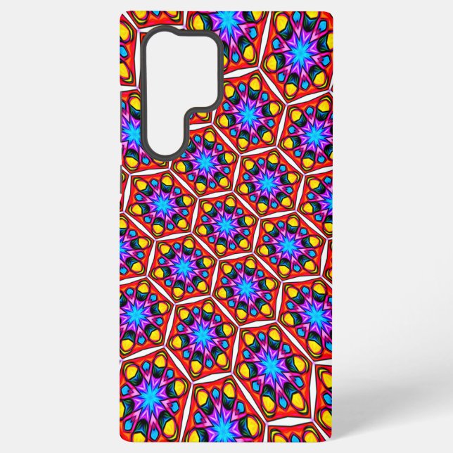 Elegant Abstract Floral Pattern Samsung Galaxy S22 Ultra Case (Back)