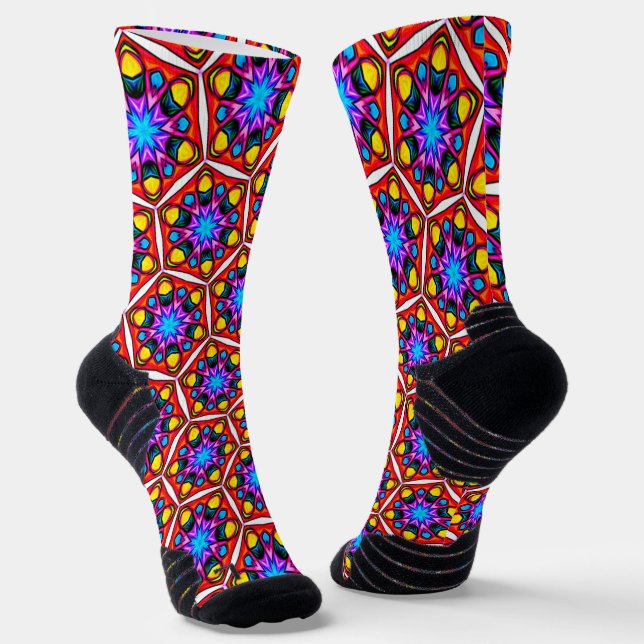 Elegant Abstract Floral Pattern Socks (Angled)