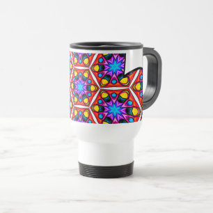 Elegant Abstract Floral Pattern Travel Mug
