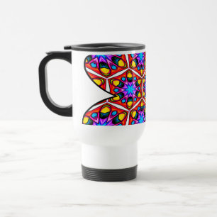 Elegant Abstract Floral Pattern Travel Mug