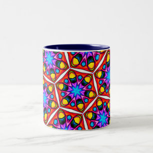 Elegant Abstract Floral Pattern Two-Tone Coffee Mug