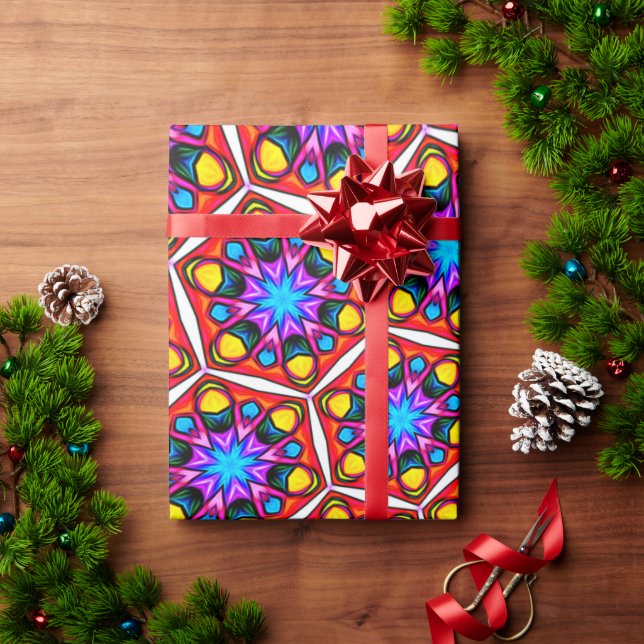 Elegant Abstract Floral Pattern Wrapping Paper (Holiday Gift)