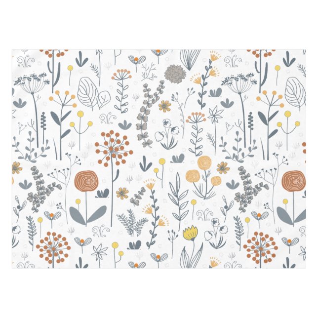 Elegant Abstract Floral Seamless Pattern Tablecloth (Front (Horizontal))