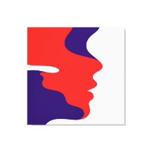 Elegant Abstract Flowing Red & Purple Faces Art