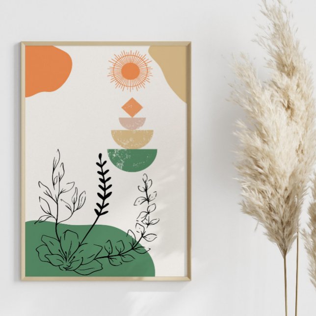 Elegant abstract geometric, mid century minimalist poster (Creator Uploaded)