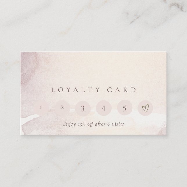 Elegant Abstract Gold Purple Logo 6 Punch Loyalty Business Card (Front)