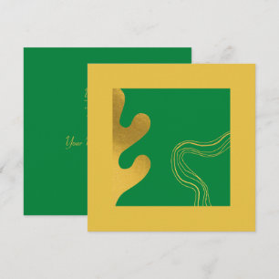 Elegant Abstract Gold Royal Green Thank You Card