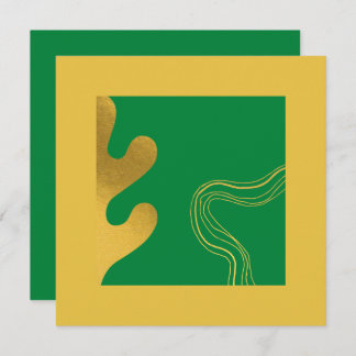 Elegant Abstract Gold Royal Green Thank You Card