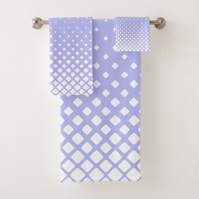 Elegant Abstract Gradient Diamonds on Light Blue Bath Towel Set (Insitu)