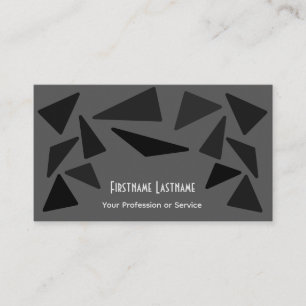 Elegant abstract grey black triangles mosaic tiles business card