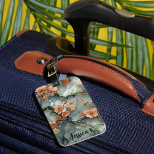 Elegant Abstract Grey Marble Pattern Background  Luggage Tag