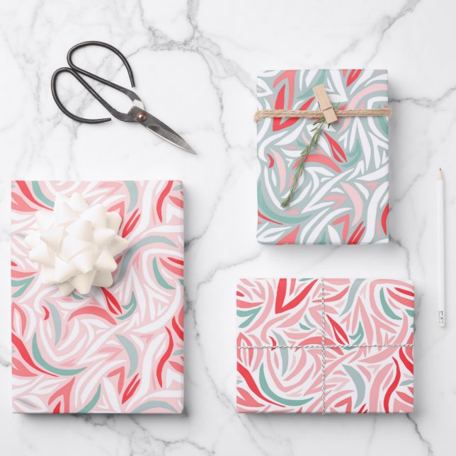 Elegant Abstract in White Christmas Wrapping Paper Sheet (Front)
