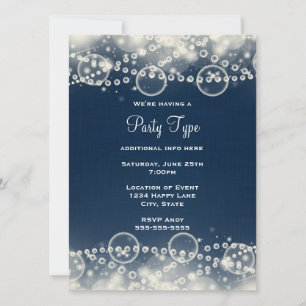 Elegant Abstract Lace and Pearls Party Invitation