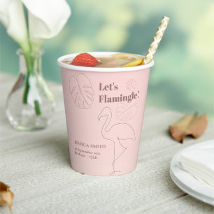 Elegant Abstract Lets Flamingle Paper Cups