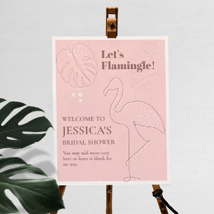 Elegant Abstract Lets Flamingle  Poster