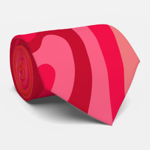 Elegant Abstract Modern Wave Pattern Red Pink Tie