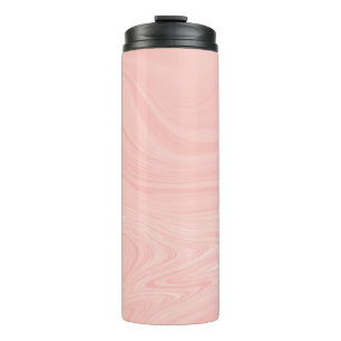 Elegant Abstract Orange Liquid Marble Artwork Thermal Tumbler