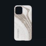 Elegant Abstract Pale Gold Marble Agate  iPhone 12 Mini Case<br><div class="desc">For any further customisation or any other matching items,  please feel free to contact me at yellowfebstudio@gmail.com</div>