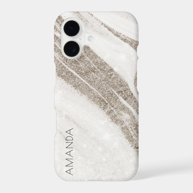 Elegant Abstract Pale Gold Marble Agate iPhone Case (Back)
