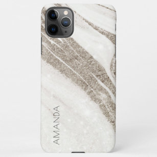 Elegant Abstract Pale Gold Marble Agate iPhone 11Pro Max Case