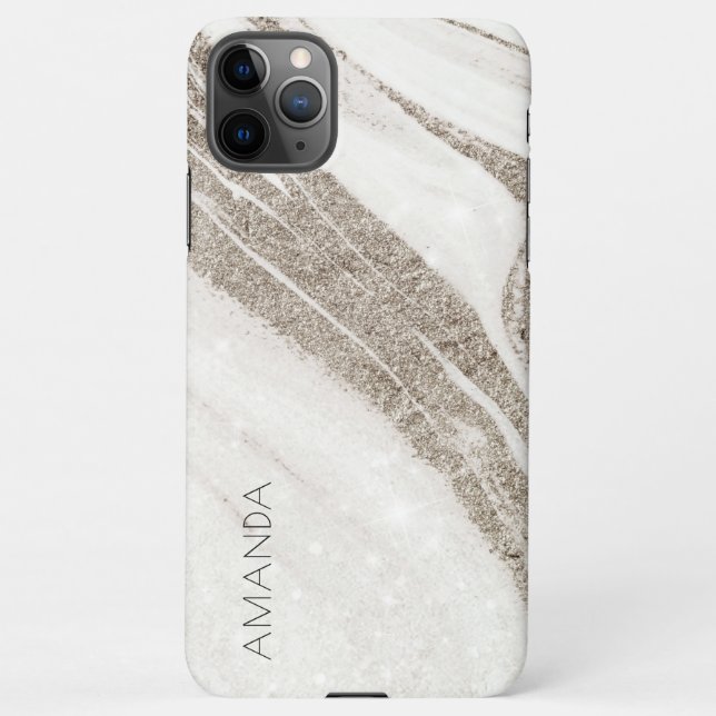 Elegant Abstract Pale Gold Marble Agate iPhone Case (Back)